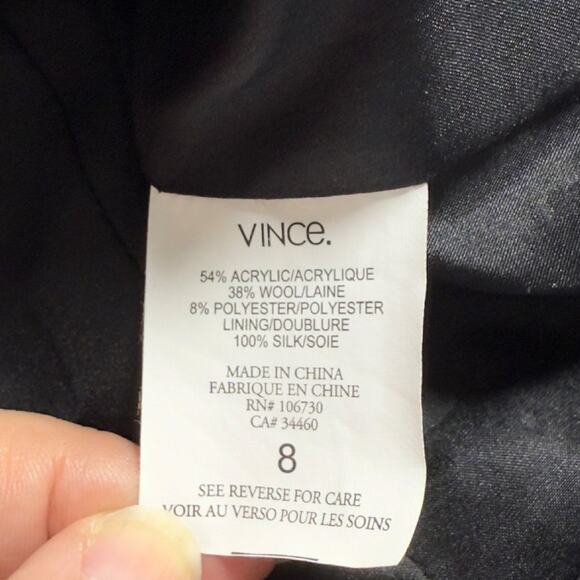 Vince Black Tweed Boucle Wool Blend Blazer Jacket Sz 6 Luxury Career Preppy - Picture 7 of 10